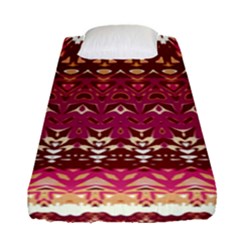 Boho Fuschia And Gold Pattern Fitted Sheet (single Size) by SpinnyChairDesigns