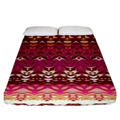 Boho Fuschia And Gold Pattern Fitted Sheet (king Size) by SpinnyChairDesigns