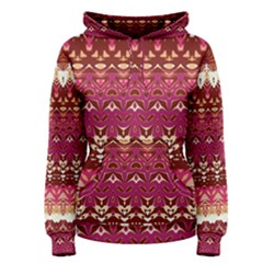 Boho Fuschia And Gold Pattern Women s Pullover Hoodie by SpinnyChairDesigns