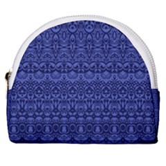 Boho Navy Blue  Horseshoe Style Canvas Pouch by SpinnyChairDesigns