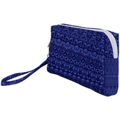 Boho Navy Blue  Wristlet Pouch Bag (small) by SpinnyChairDesigns