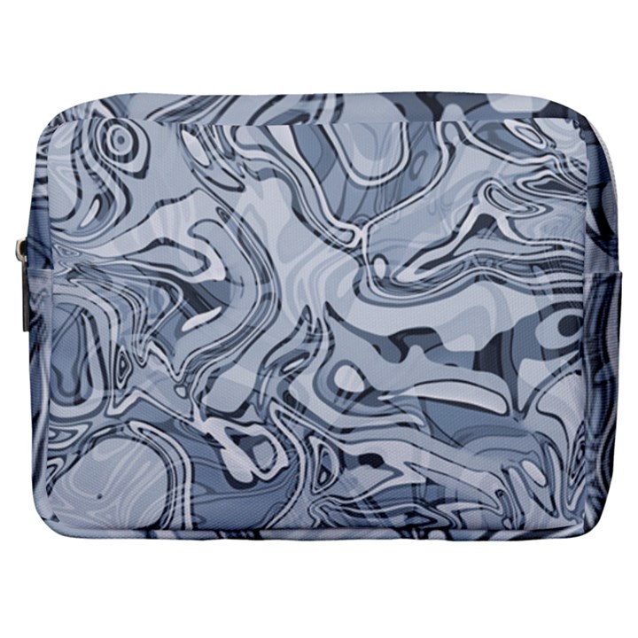 Faded Blue Abstract Art Make Up Pouch (Large)