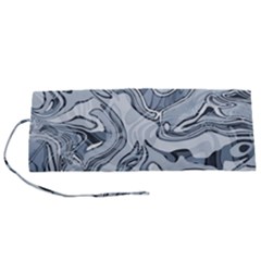 Faded Blue Abstract Art Roll Up Canvas Pencil Holder (s) by SpinnyChairDesigns