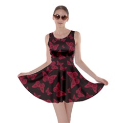 Red And Black Butterflies Skater Dress by SpinnyChairDesigns