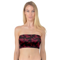 Red And Black Butterflies Bandeau Top by SpinnyChairDesigns