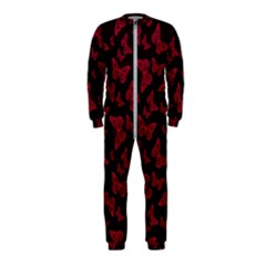 Red And Black Butterflies Onepiece Jumpsuit (kids) by SpinnyChairDesigns