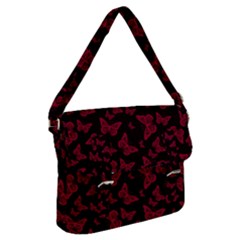 Red And Black Butterflies Buckle Messenger Bag by SpinnyChairDesigns