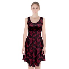 Red And Black Butterflies Racerback Midi Dress by SpinnyChairDesigns