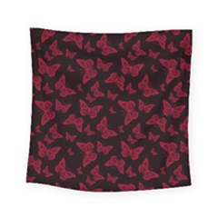 Red And Black Butterflies Square Tapestry (small) by SpinnyChairDesigns