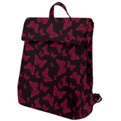 Red And Black Butterflies Flap Top Backpack by SpinnyChairDesigns