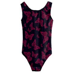 Red And Black Butterflies Kids  Cut-out Back One Piece Swimsuit by SpinnyChairDesigns