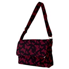 Red And Black Butterflies Full Print Messenger Bag (m) by SpinnyChairDesigns