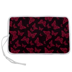 Red And Black Butterflies Pen Storage Case (l) by SpinnyChairDesigns