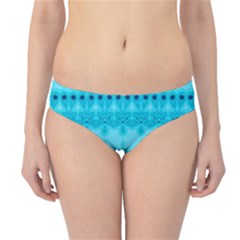 Boho Aqua Blue Hipster Bikini Bottoms by SpinnyChairDesigns