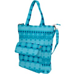 Boho Aqua Blue Shoulder Tote Bag