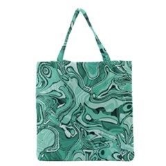 Biscay Green Swirls Grocery Tote Bag by SpinnyChairDesigns