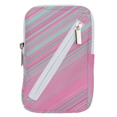 Turquoise And Pink Striped Belt Pouch Bag (small)