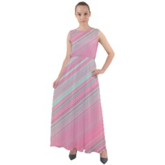 Turquoise And Pink Striped Chiffon Mesh Boho Maxi Dress by SpinnyChairDesigns