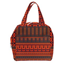 Boho Aztec Rust Orange Color Stripes Boxy Hand Bag by SpinnyChairDesigns