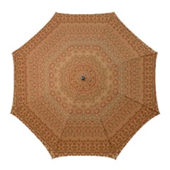 Boho Fancy Peach  Golf Umbrellas by SpinnyChairDesigns