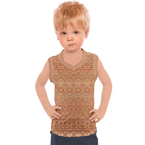 Boho Fancy Peach  Kids  Sport Tank Top by SpinnyChairDesigns