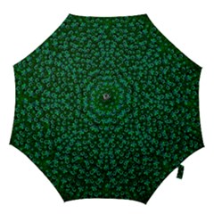 Leaf Forest And Blue Flowers In Peace Hook Handle Umbrellas (large) by pepitasart