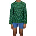 Leaf Forest And Blue Flowers In Peace Kids  Long Sleeve Swimwear View1