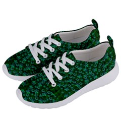 Leaf Forest And Blue Flowers In Peace Women s Lightweight Sports Shoes by pepitasart