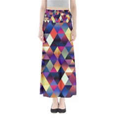 Colorful Geometric  Full Length Maxi Skirt by SpinnyChairDesigns