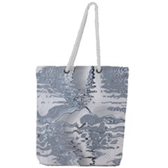 Faded Blue Grunge Full Print Rope Handle Tote (large) by SpinnyChairDesigns