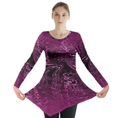 Magenta Black Swirl Long Sleeve Tunic  by SpinnyChairDesigns