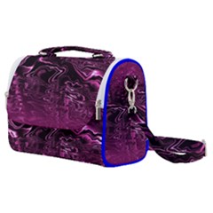 Magenta Black Swirl Satchel Shoulder Bag by SpinnyChairDesigns