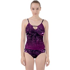 Magenta Black Swirl Cut Out Top Tankini Set by SpinnyChairDesigns