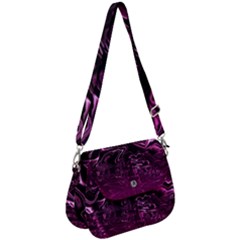 Magenta Black Swirl Saddle Handbag by SpinnyChairDesigns