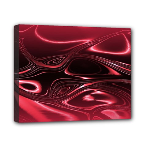 Crimson Red Black Swirl Canvas 10  X 8  (stretched) by SpinnyChairDesigns