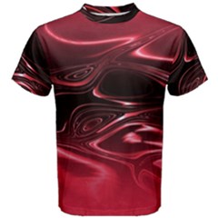 Crimson Red Black Swirl Men s Cotton Tee by SpinnyChairDesigns