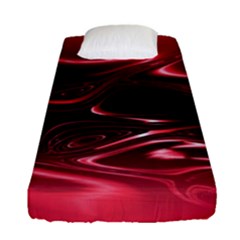 Crimson Red Black Swirl Fitted Sheet (single Size) by SpinnyChairDesigns