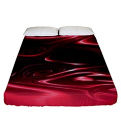 Crimson Red Black Swirl Fitted Sheet (king Size) by SpinnyChairDesigns