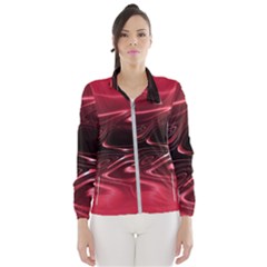 Crimson Red Black Swirl Women s Windbreaker by SpinnyChairDesigns