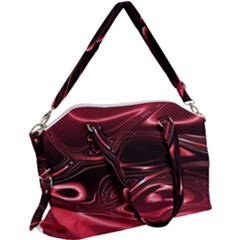 Crimson Red Black Swirl Canvas Crossbody Bag by SpinnyChairDesigns