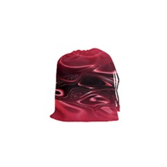 Crimson Red Black Swirl Drawstring Pouch (xs) by SpinnyChairDesigns