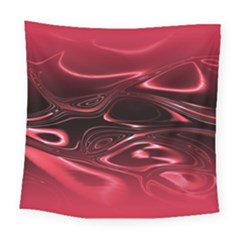 Crimson Red Black Swirl Square Tapestry (large) by SpinnyChairDesigns