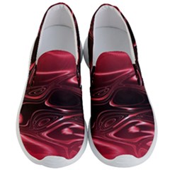 Crimson Red Black Swirl Men s Lightweight Slip Ons by SpinnyChairDesigns