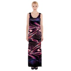 Abstract Art Swirls Thigh Split Maxi Dress