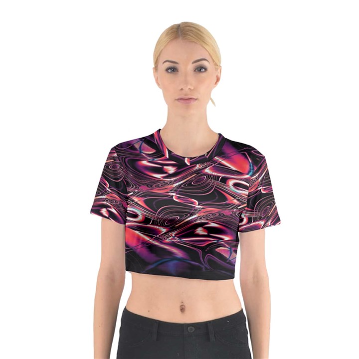 Abstract Art Swirls Cotton Crop Top