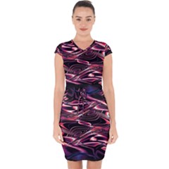 Abstract Art Swirls Capsleeve Drawstring Dress  by SpinnyChairDesigns