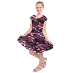 Abstract Art Swirls Kids  Short Sleeve Dress by SpinnyChairDesigns