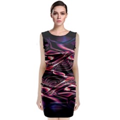 Abstract Art Swirls Sleeveless Velvet Midi Dress by SpinnyChairDesigns