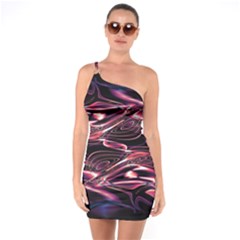 Abstract Art Swirls One Soulder Bodycon Dress by SpinnyChairDesigns