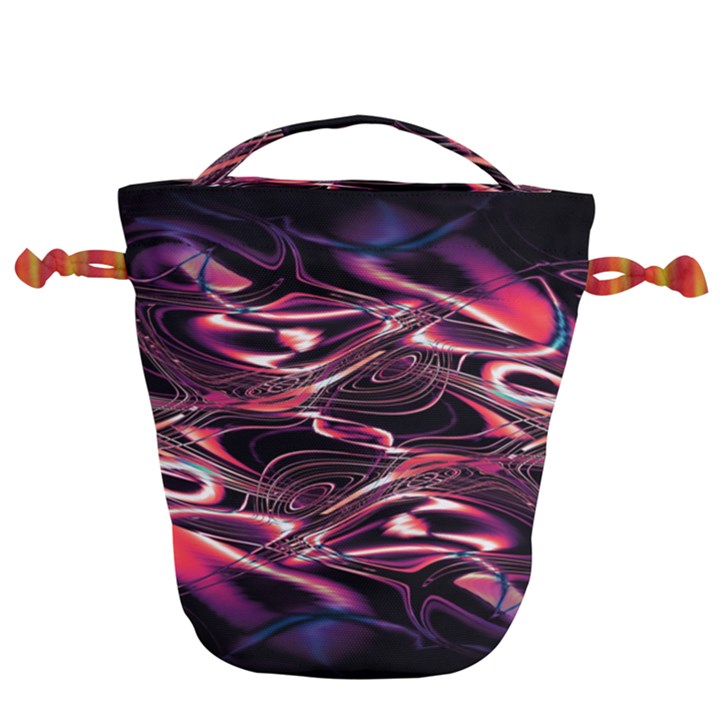 Abstract Art Swirls Drawstring Bucket Bag